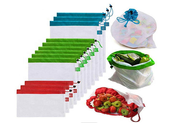 Zakken van Eco de Vriendschappelijke Wasbare Opnieuw te gebruiken Mesh Grocery Bags Nylon Mesh voor Groenten